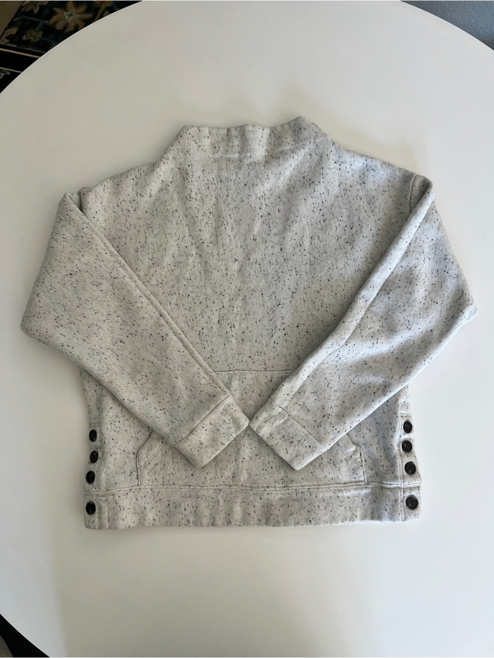 Madewell Speckled Cream Women's Sweater with Side Button Detail
